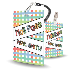 Mad About Plaid Theme Classroom Hall Pass Set of 10