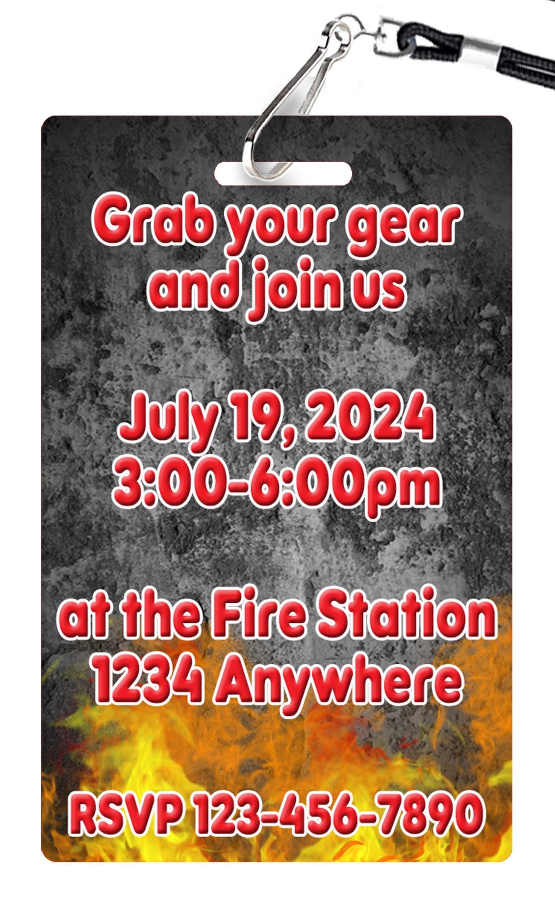 Firefighter Birthday Invitation