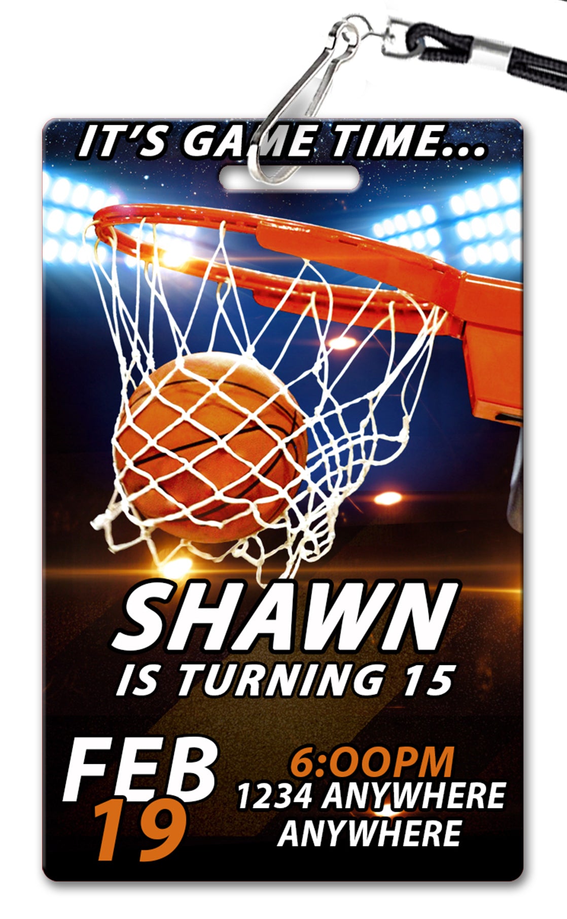 Basketball Birthday Invitation