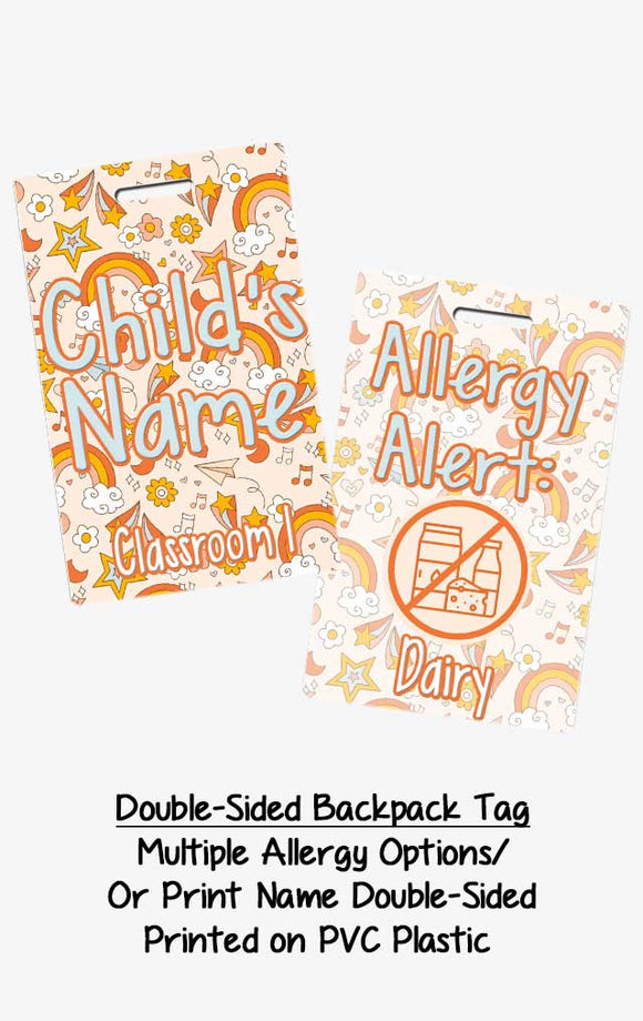 Retro Fun Backpack Allergy Name Tag