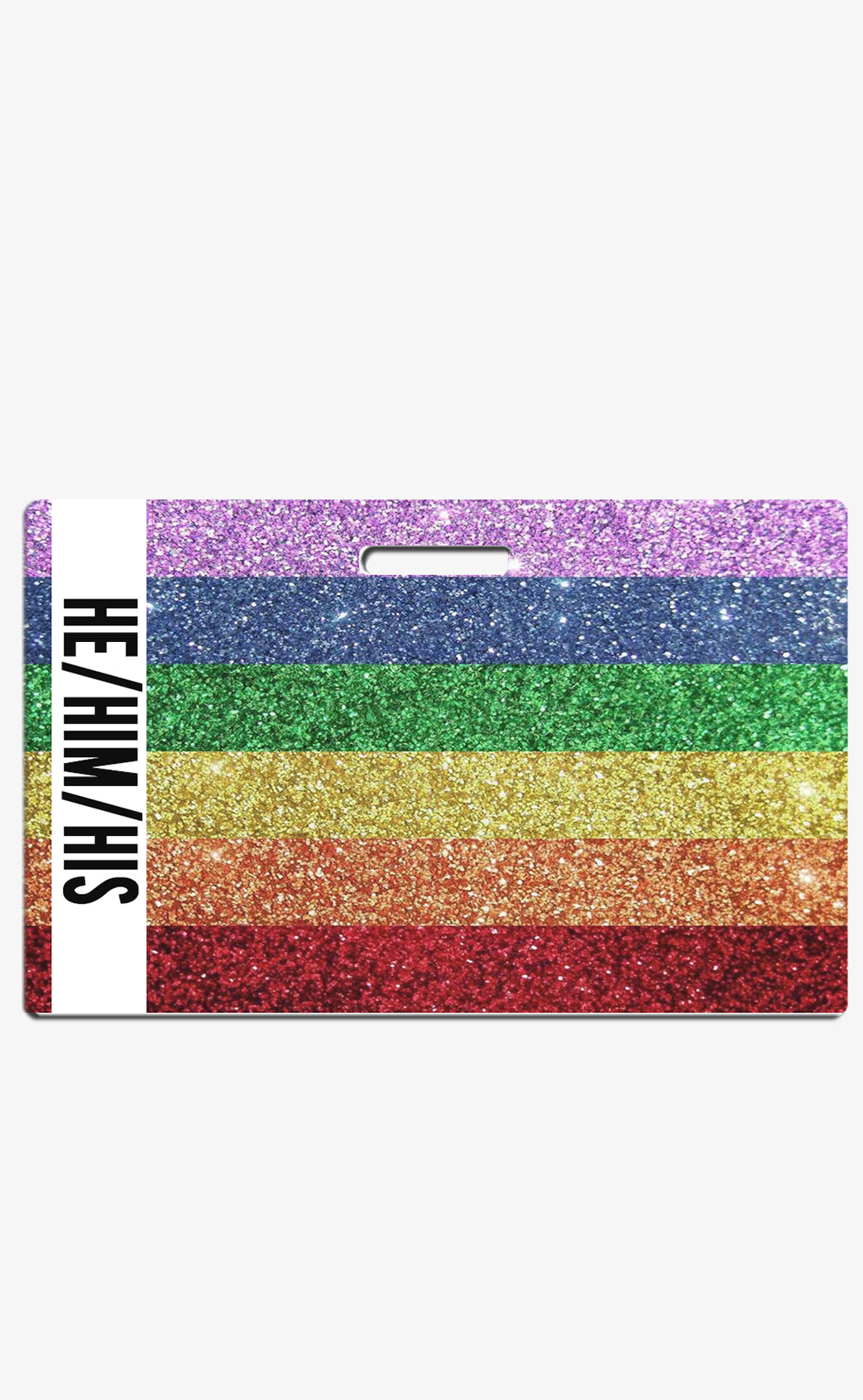 Glitter Rainbow Pronouns Badge Buddy