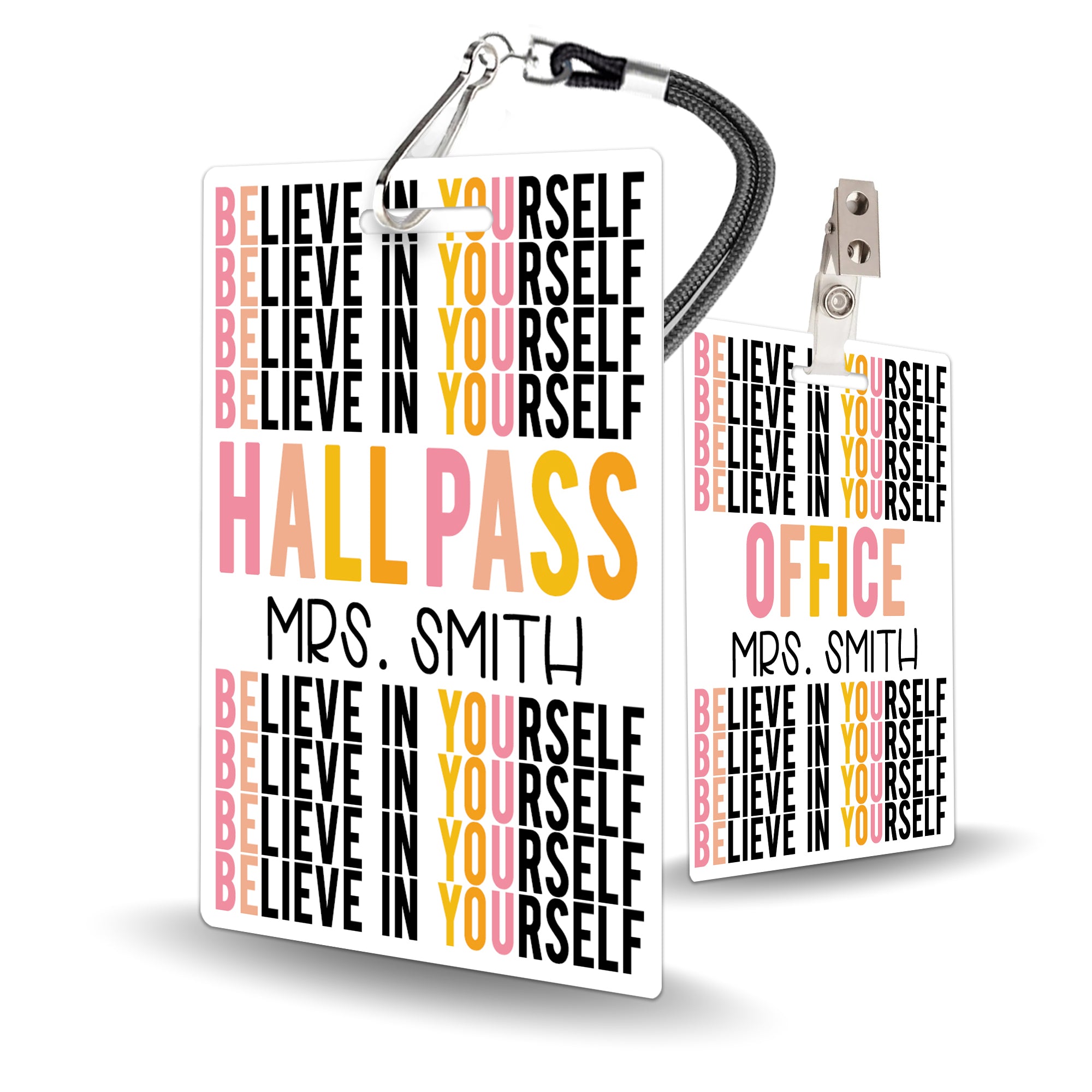 Believe Sunset Theme Classroom Hall Pass Set of 10