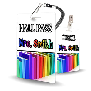 Books Theme Classroom Hall Pass Set of 10
