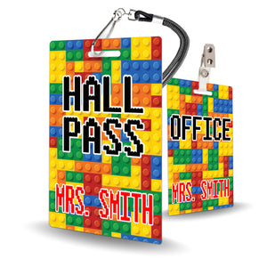 Bricks Theme Classroom Hall Pass Set of 10