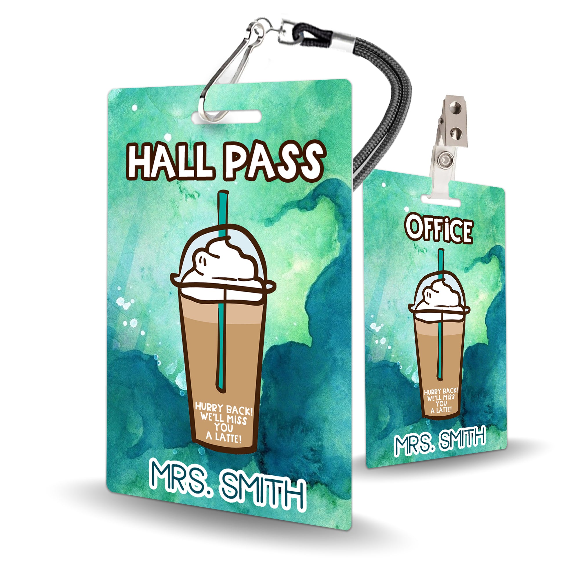 Coffee (v2) Theme Classroom Hall Pass Set of 10