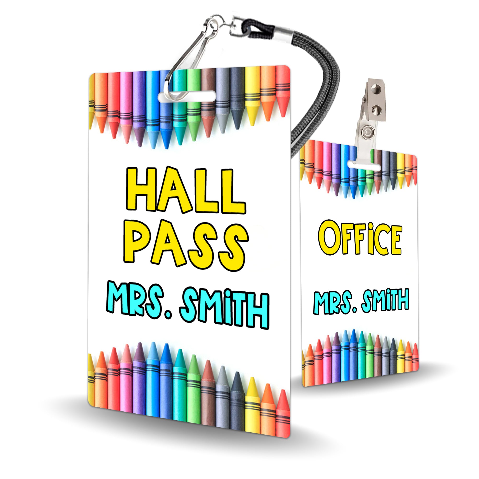 Crayons (v2) Theme Classroom Hall Pass Set of 10