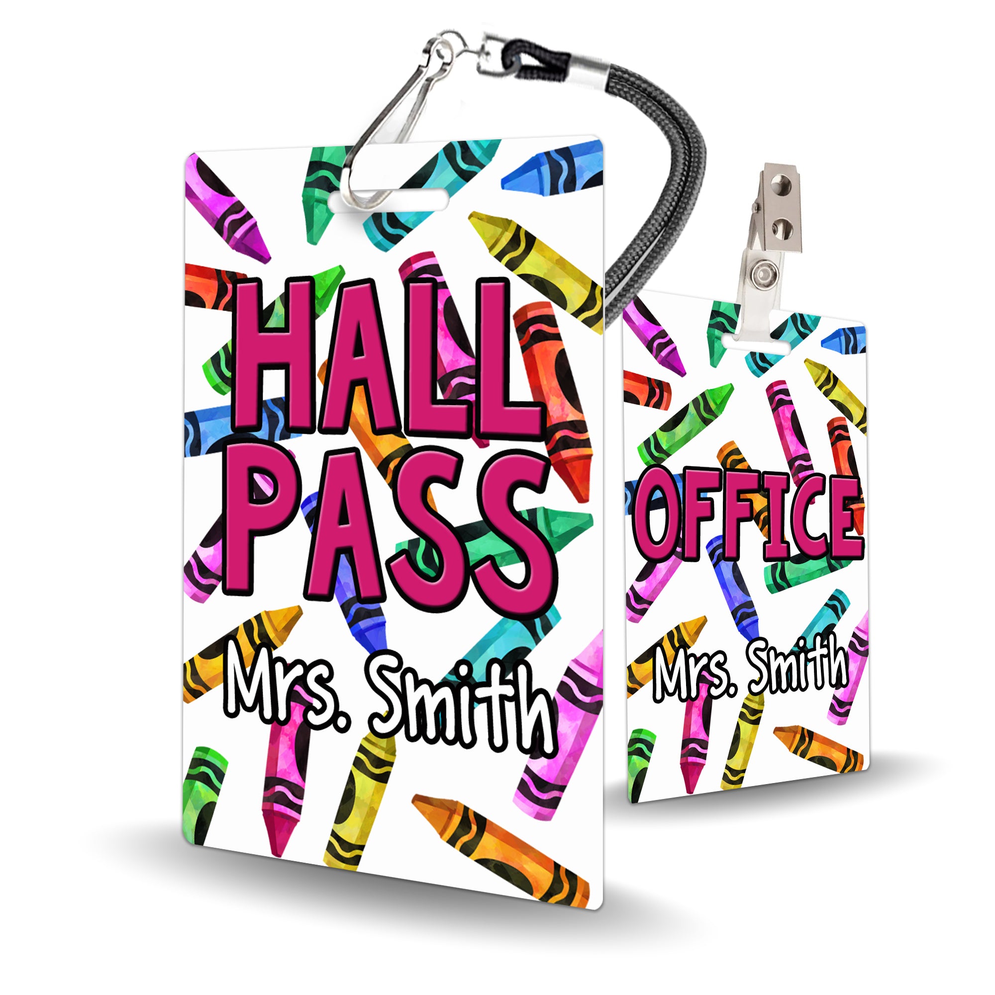Crayons (v3) Theme Classroom Hall Pass Set of 10