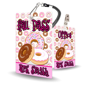 Donuts Theme Classroom Hall Pass Set of 10
