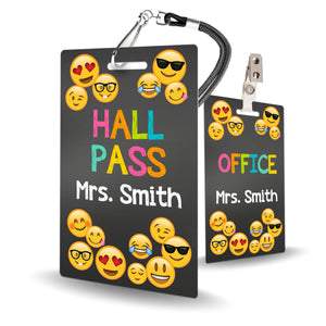 Emoji Theme Classroom Hall Pass Set of 10