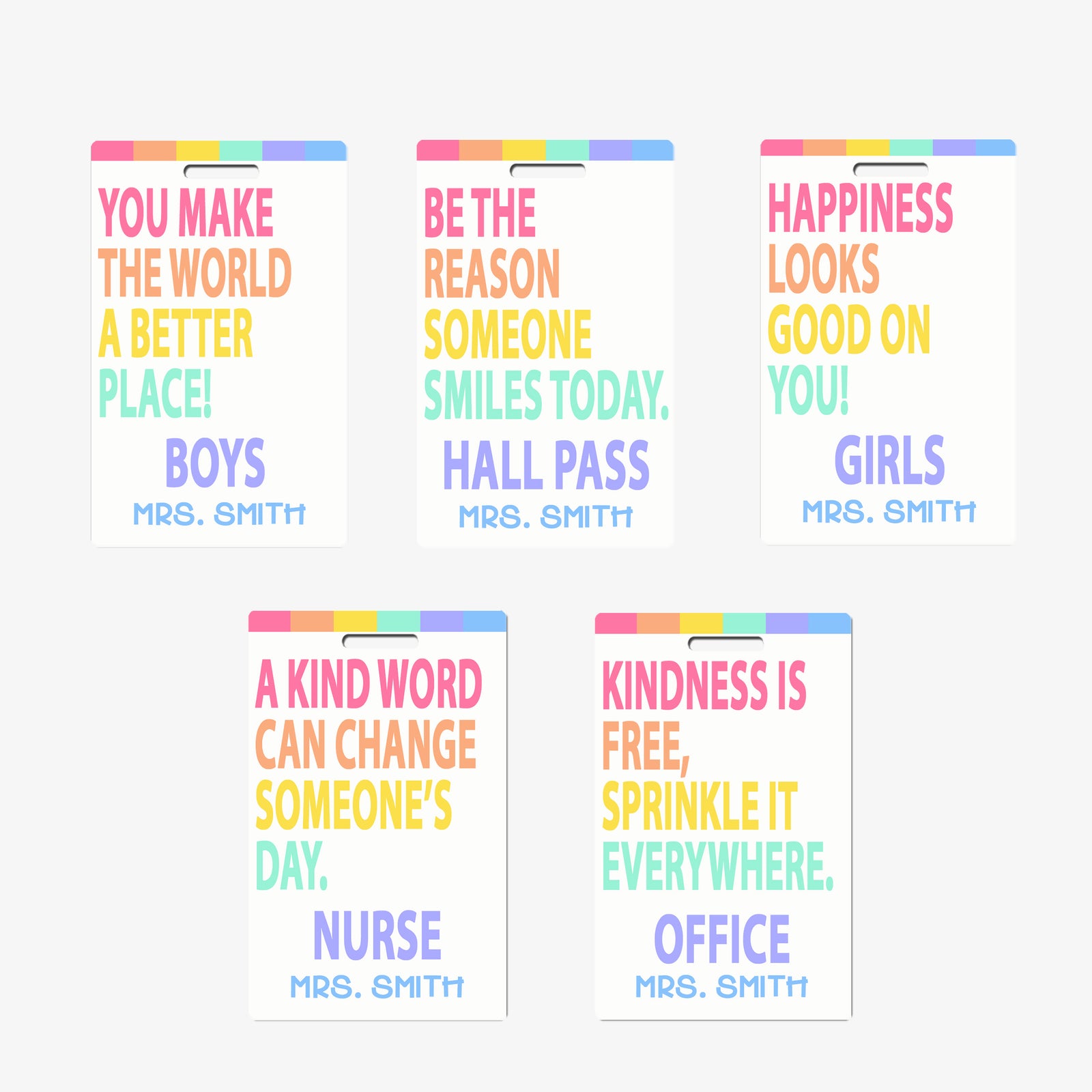 Happy Thoughts Hall Passes (Set of 10)