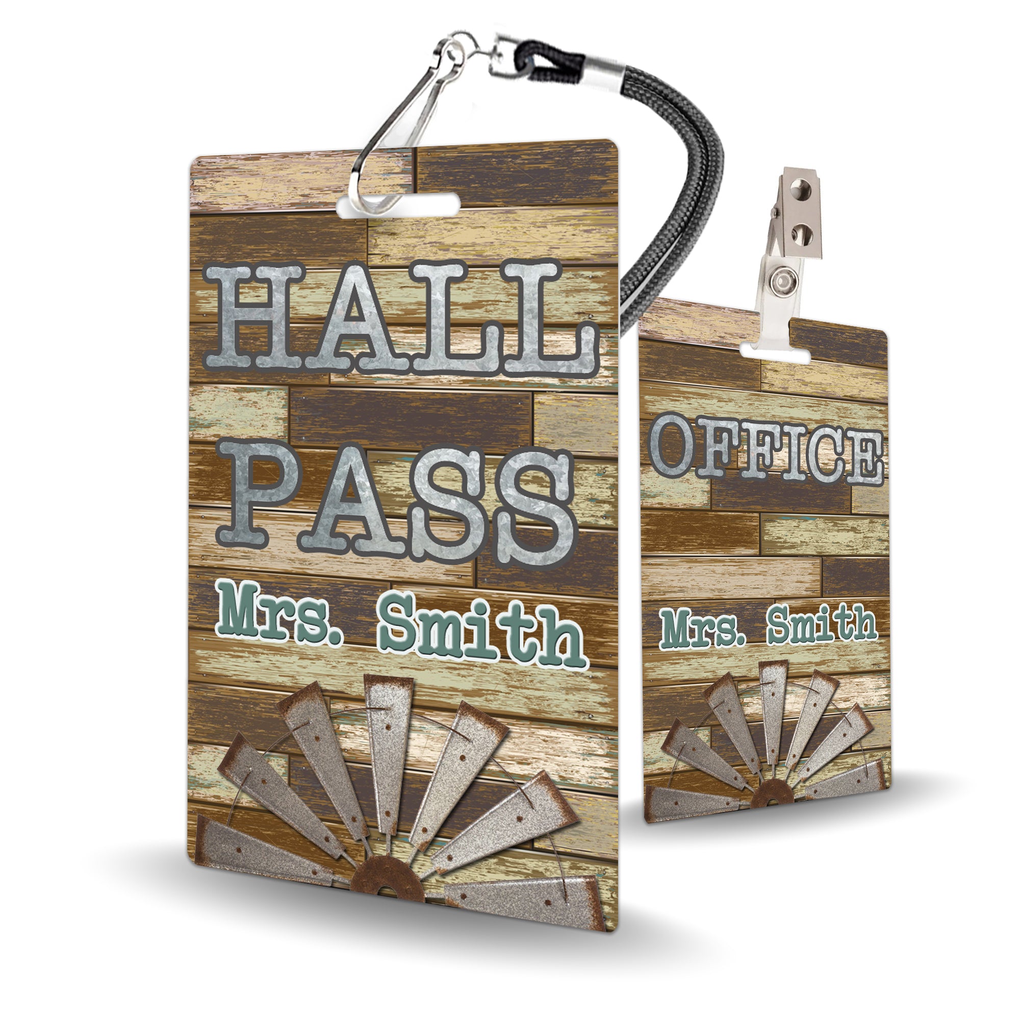 Farmhouse Theme Classroom Hall Pass Set of 10