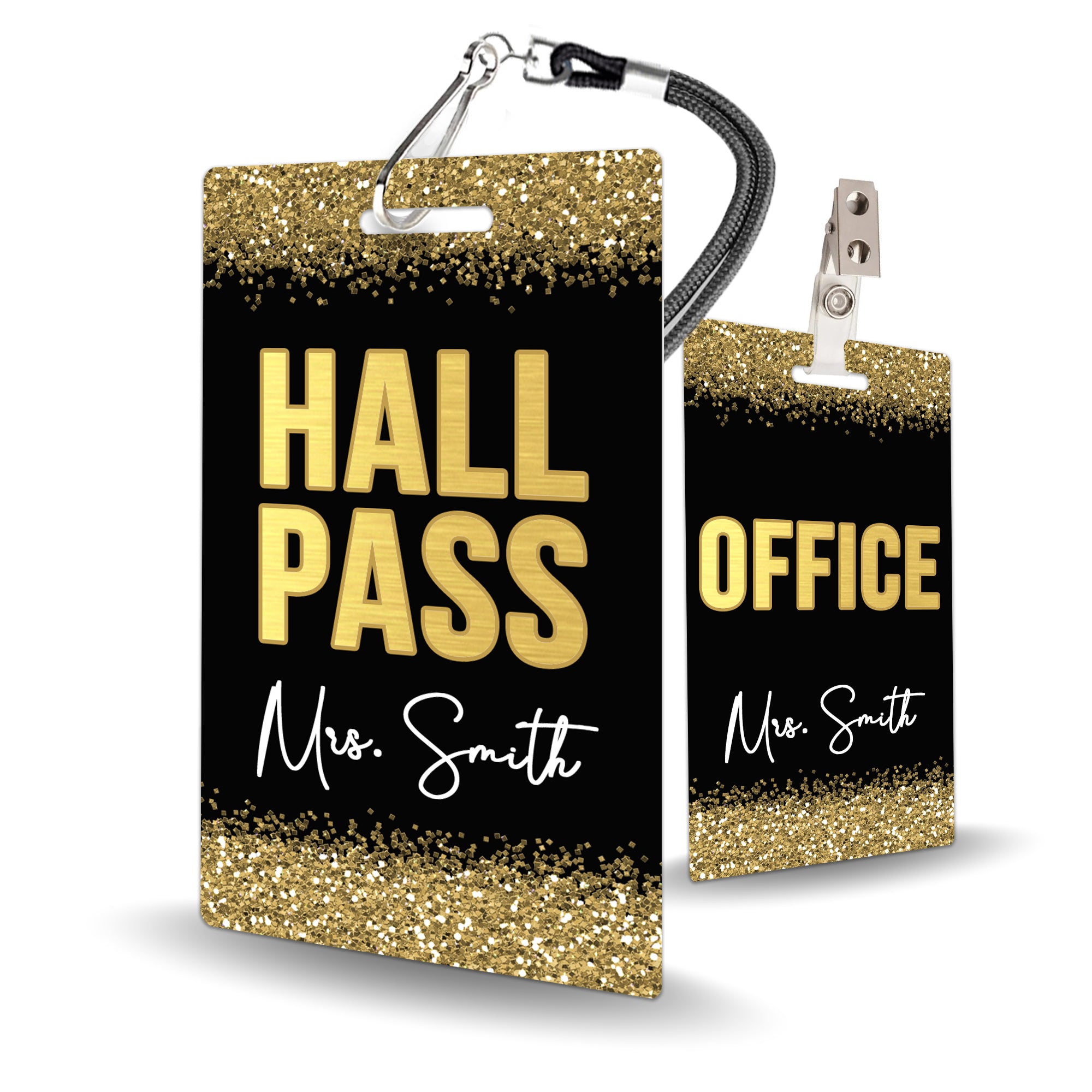 Gold Theme Classroom Hall Pass Set of 10