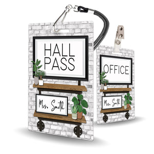 Industrial Theme Classroom Hall Pass Set of 10