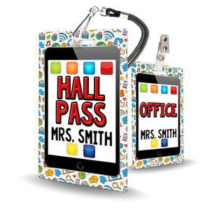 iPad Theme Classroom Hall Pass Set of 10