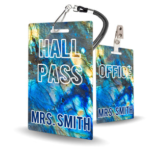 Labradorite Theme Classroom Hall Pass Set of 10