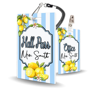 Lemons Theme Classroom Hall Pass Set of 10