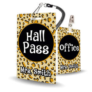 Leopard Theme Classroom Hall Pass Set of 10