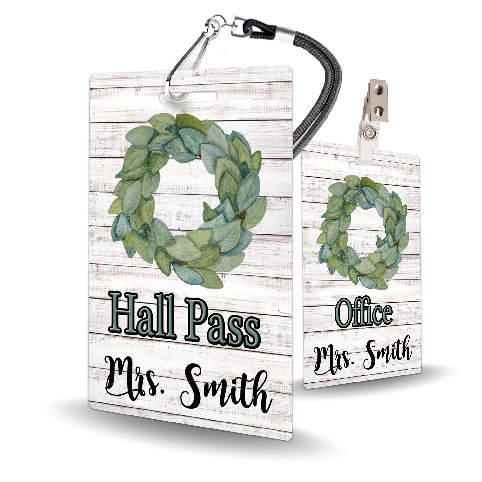 Magnolia Wreath Theme Classroom Hall Pass Set of 10