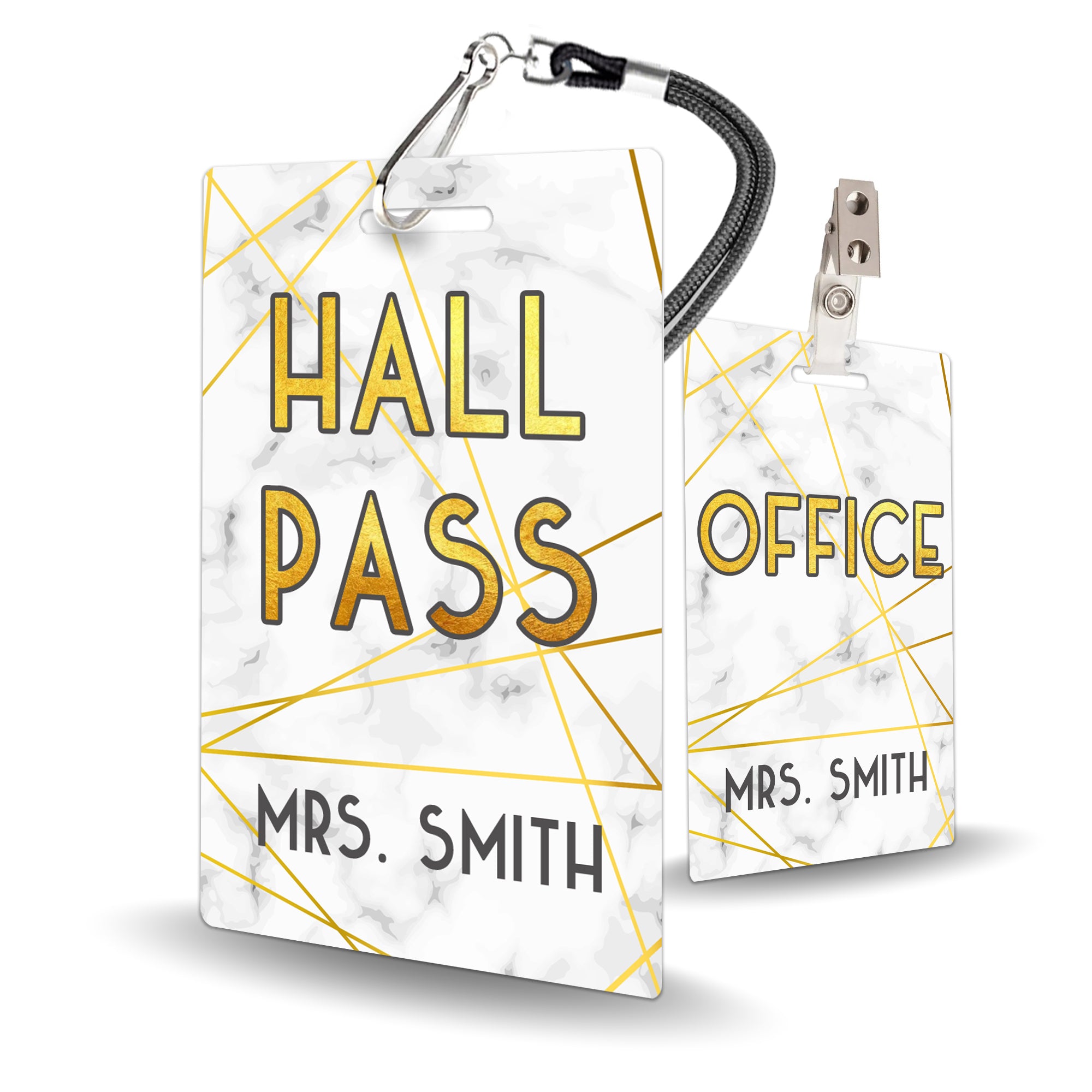 Marble Theme Classroom Hall Pass Set of 10