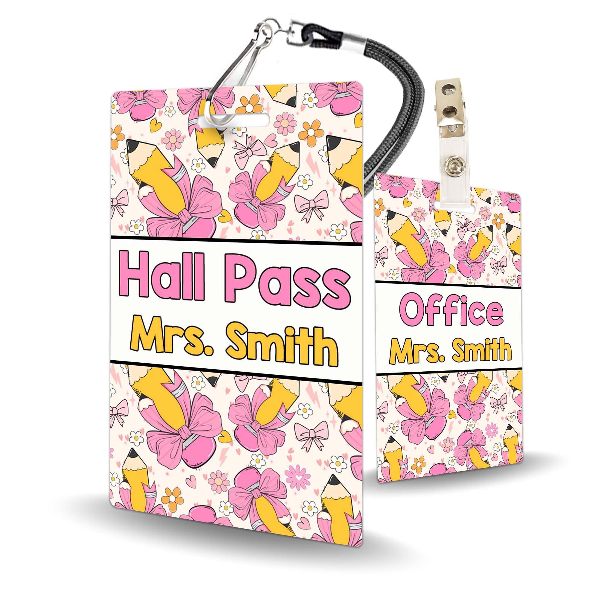 Pencils and Bows Hall Passes (Set of 10)