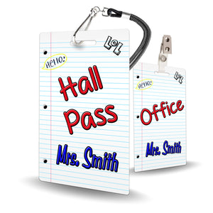 Notebook Theme Classroom Hall Pass Set of 10