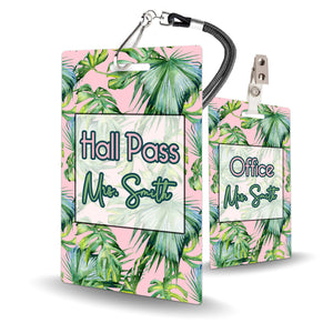 Palms Theme Classroom Hall Pass Set of 10