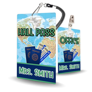 Passport Theme Classroom Hall Pass Set of 10