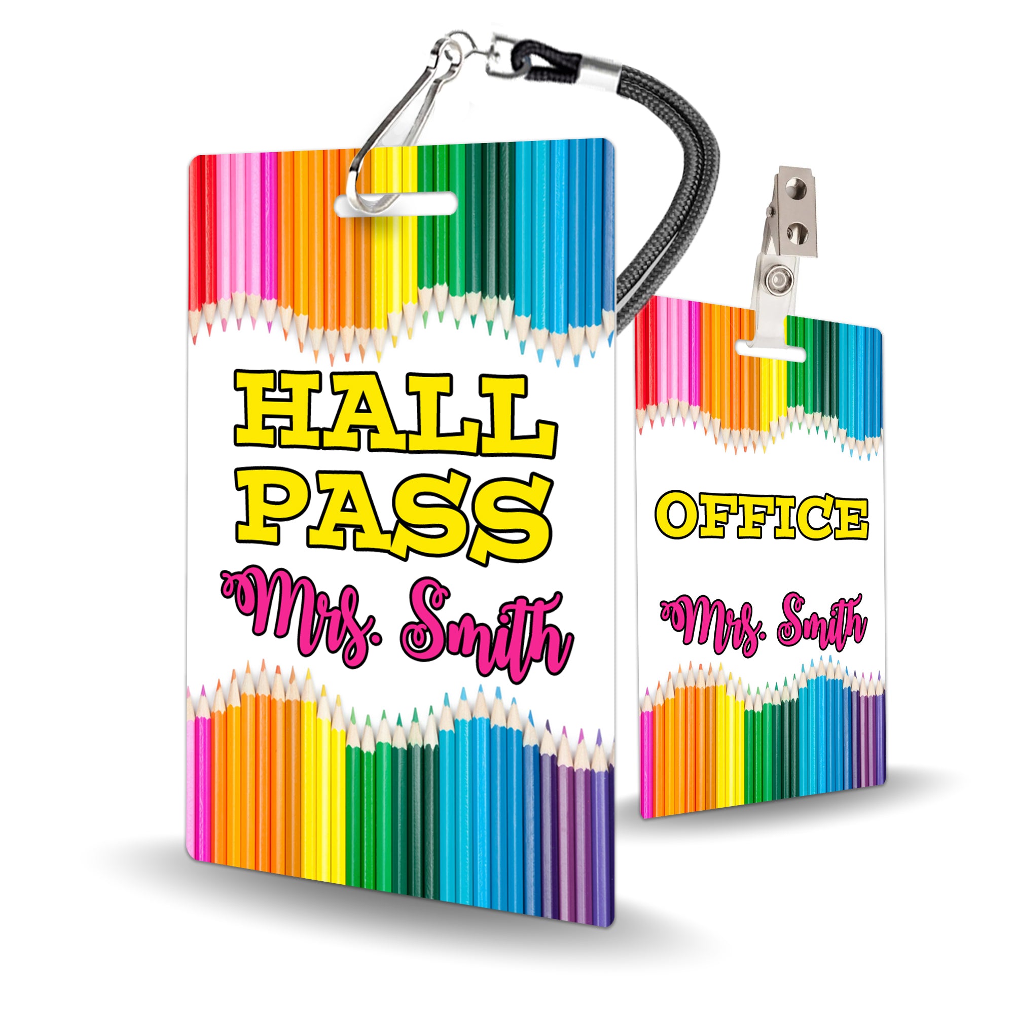 Pencil Theme Classroom Hall Pass Set of 10