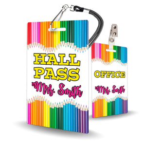 Pencil Theme Classroom Hall Pass Set of 10