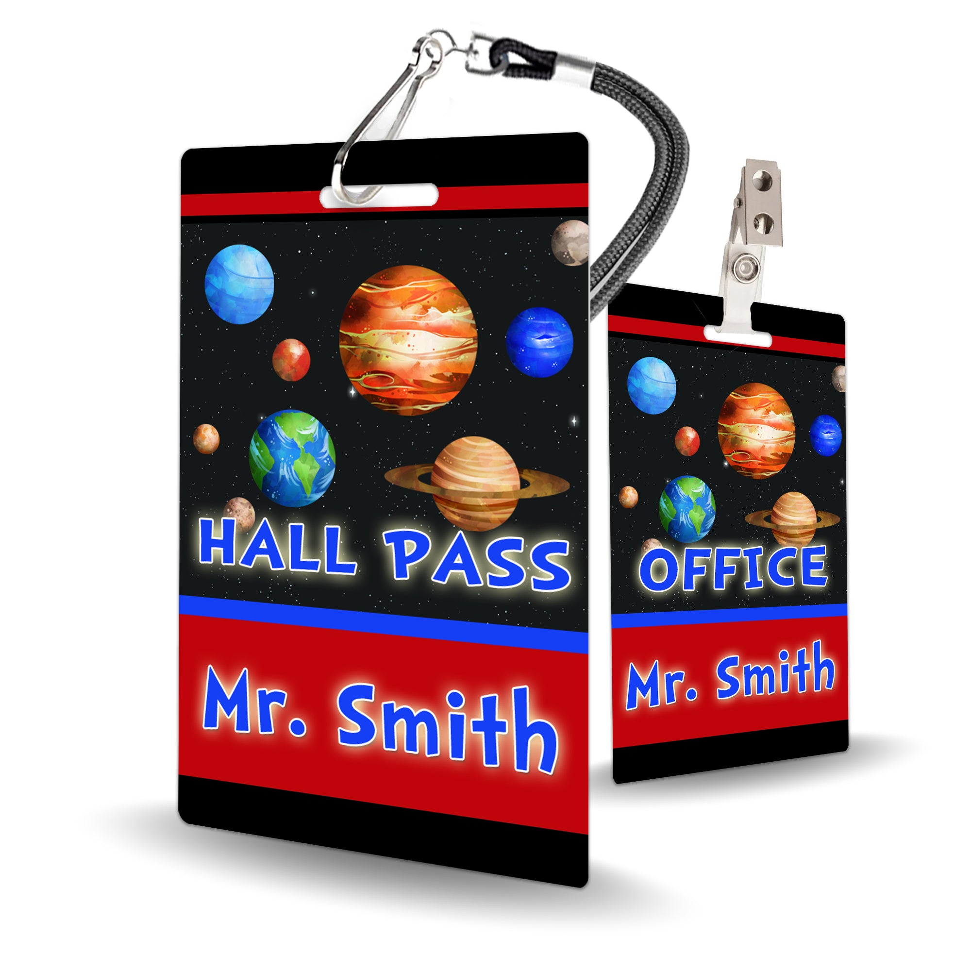 Planets Theme Classroom Hall Pass Set of 10