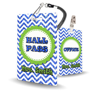 Preppy Chevron Theme Classroom Hall Pass Set of 10