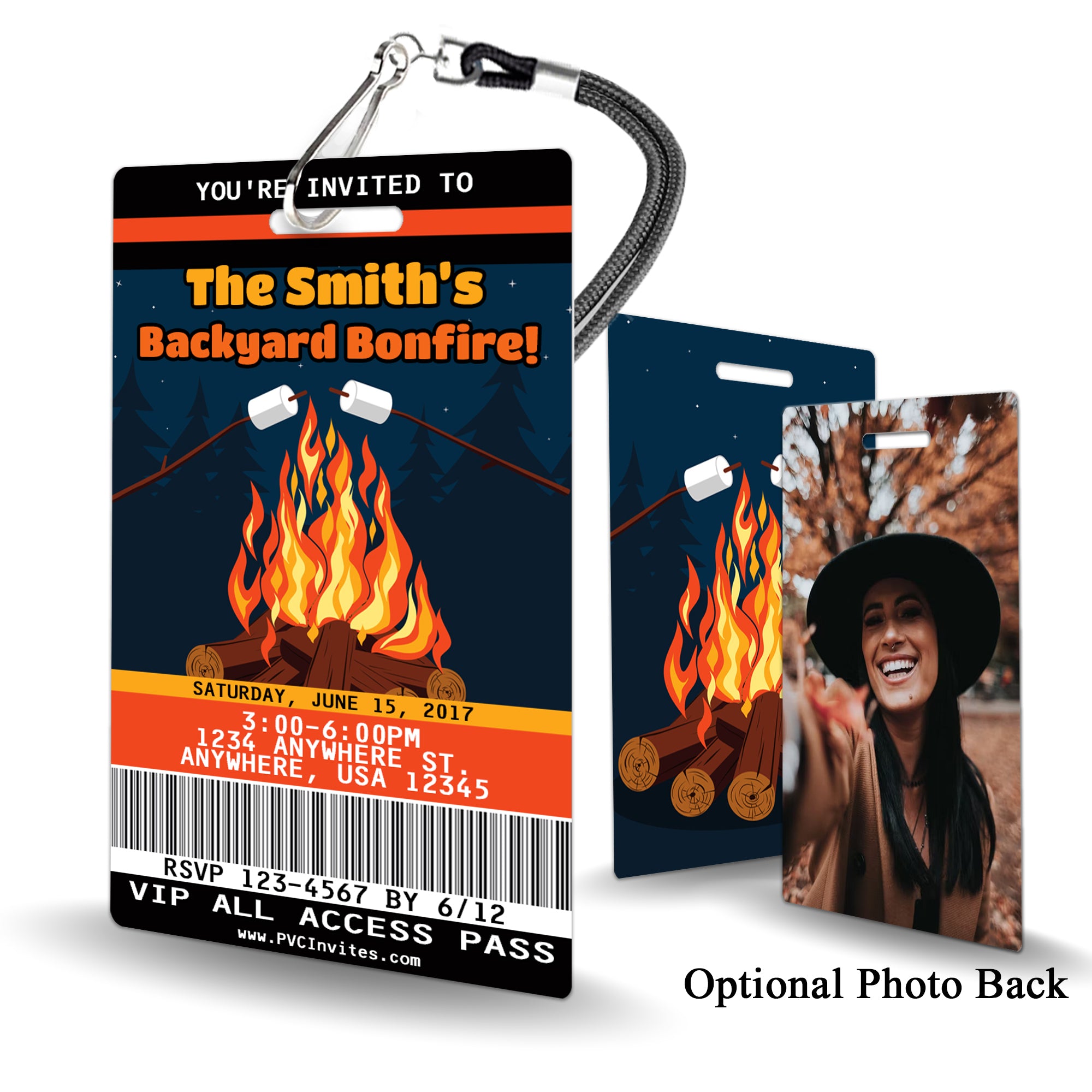 Backyard Bonfire Birthday Invitation