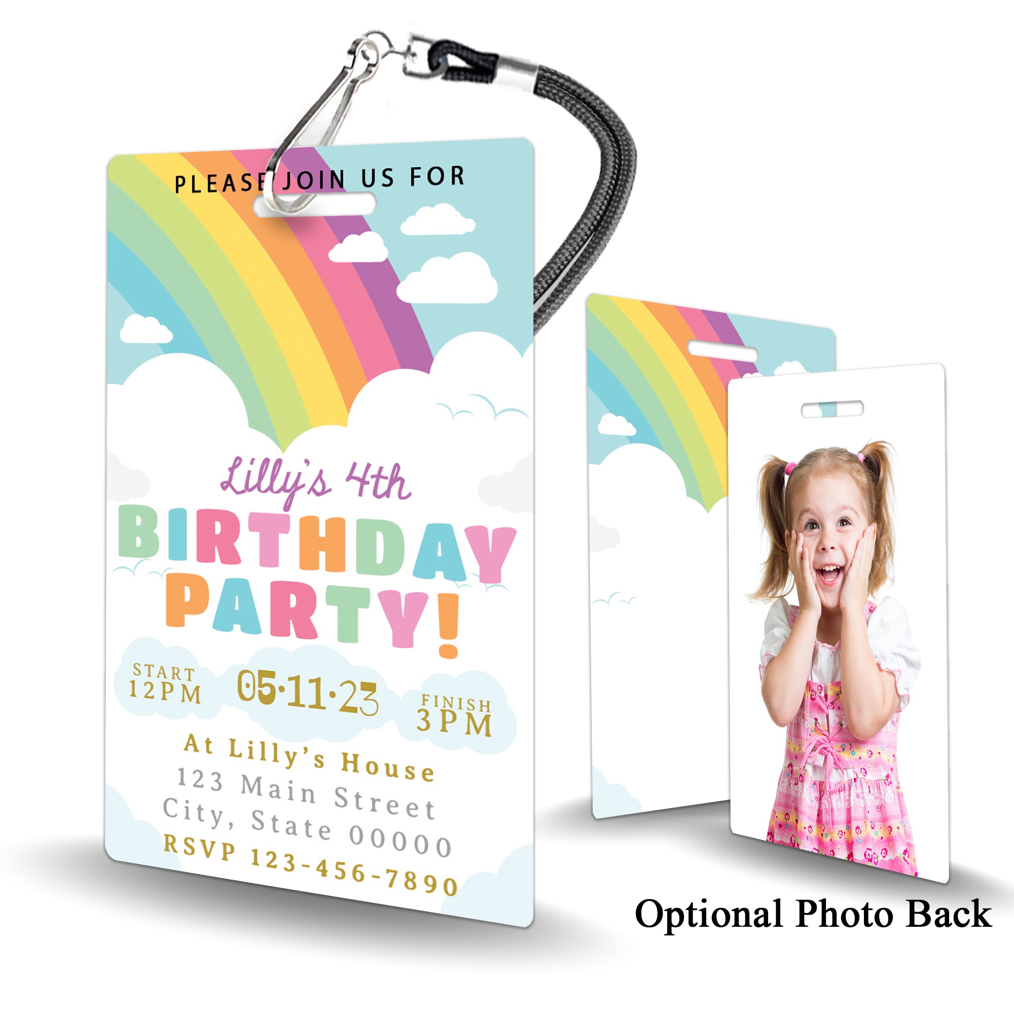 Rainbow Birthday Invitation