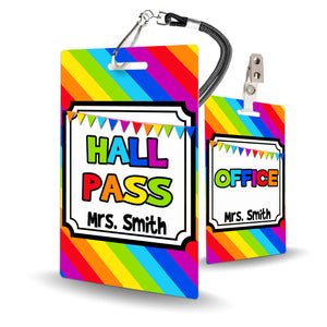 Rainbows Theme Classroom Hall Pass Set of 10