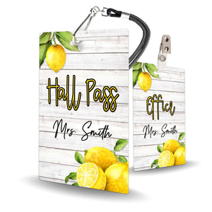 Simple Lemons Theme Classroom Hall Pass Set of 10