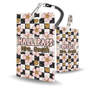 Smiley Checkerboard Theme Classroom Hall Pass Set of 10