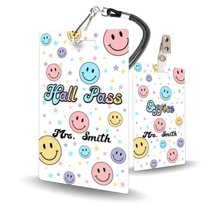 Smiley Face Theme Classroom Hall Pass Set of 10