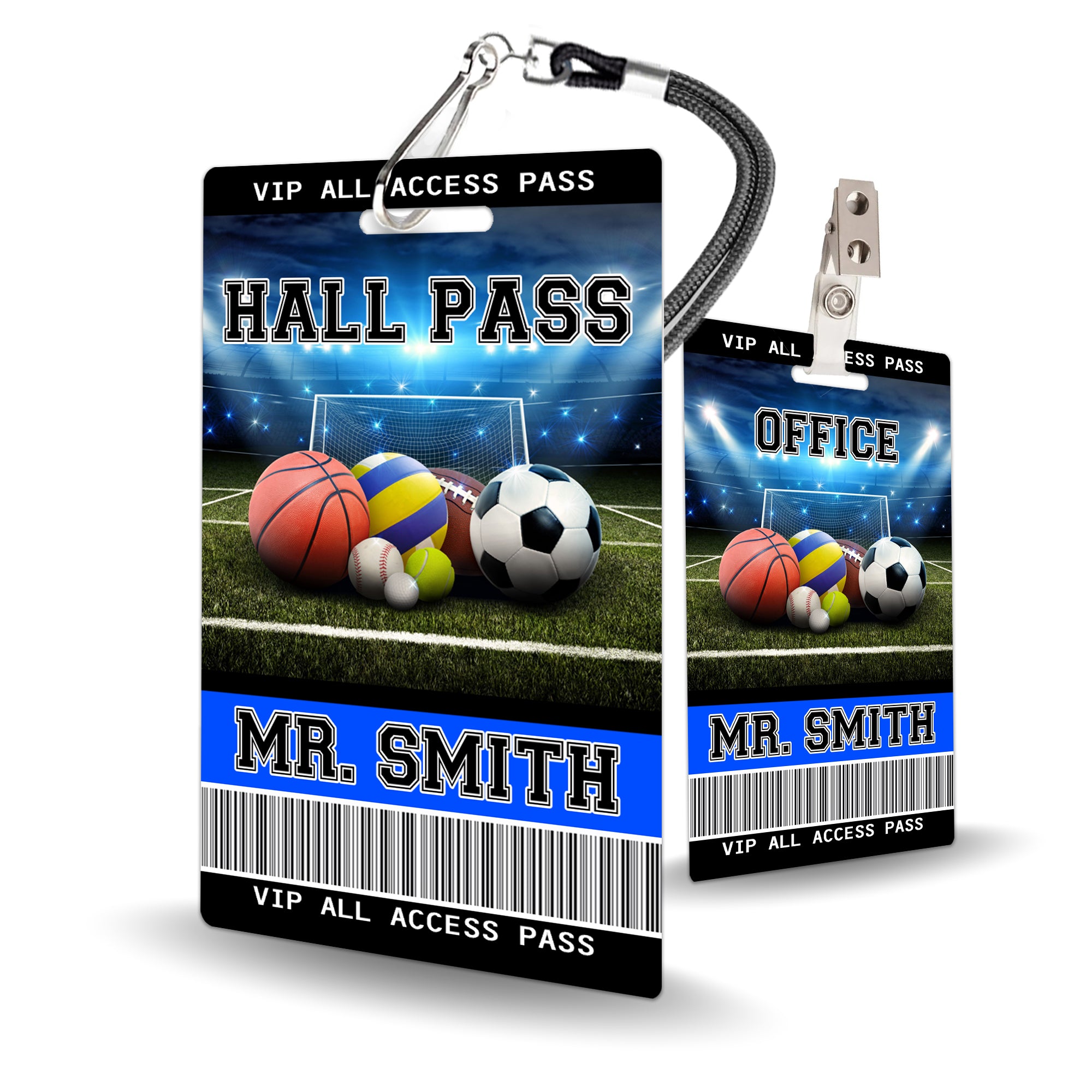 Sports Variety Theme Classroom Hall Pass Set of 10