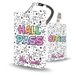 Stars Rainbow Theme Classroom Hall Pass Set of 10