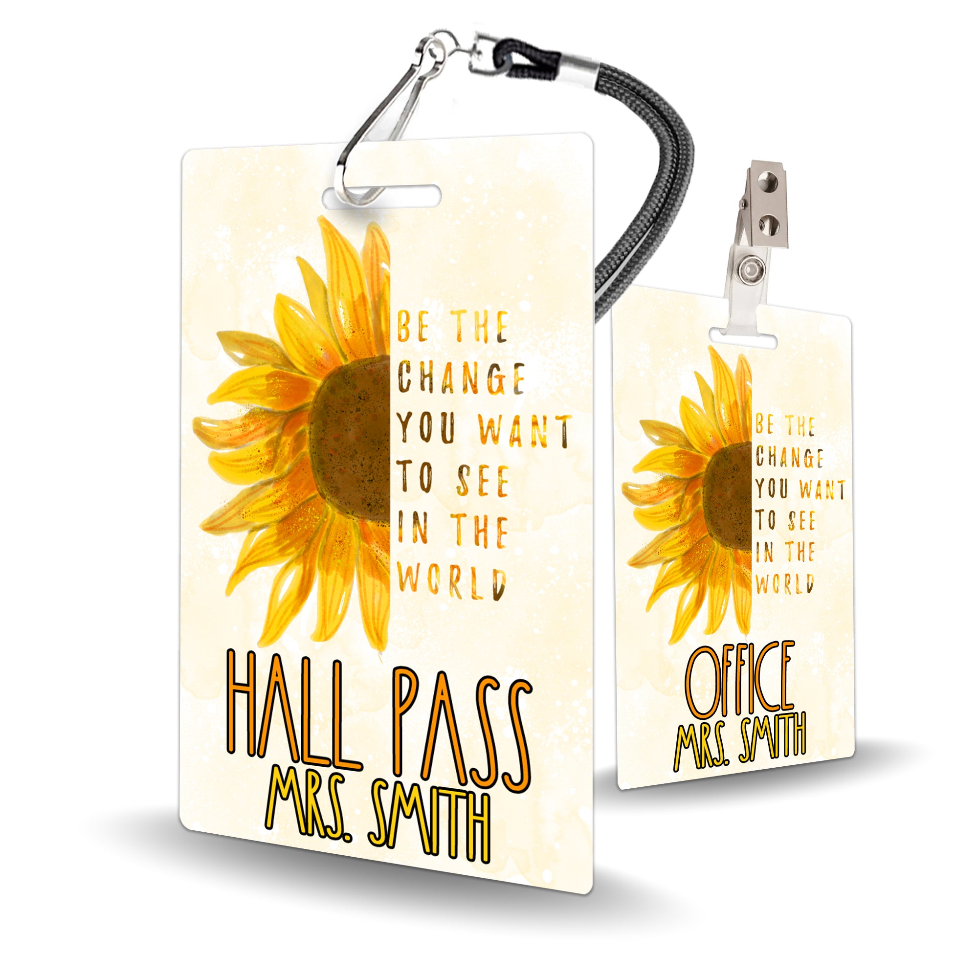 Sunflower (v2) Theme Classroom Hall Pass Set of 10