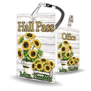 Sunflower Theme Classroom Hall Pass Set of 10