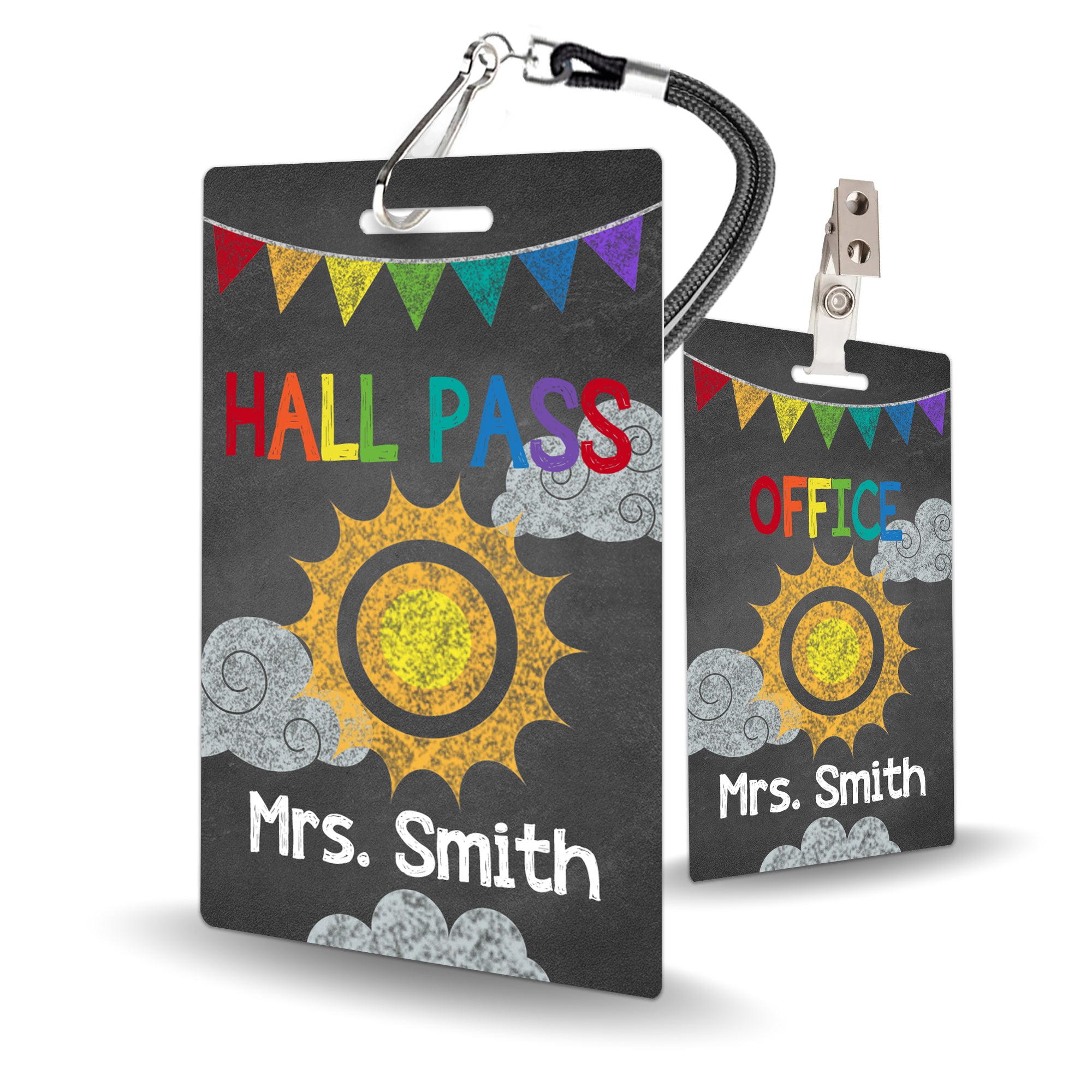 Sunshine Chalkboard Theme Classroom Hall Pass Set of 10