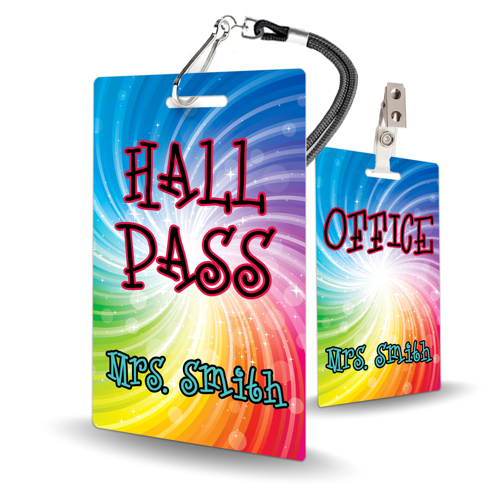 Swirl Theme Classroom Hall Pass Set of 10
