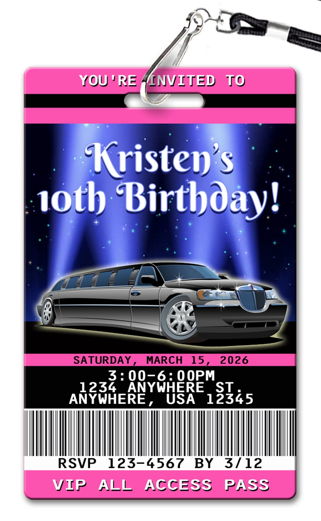 Limo-Birthday-Invitation