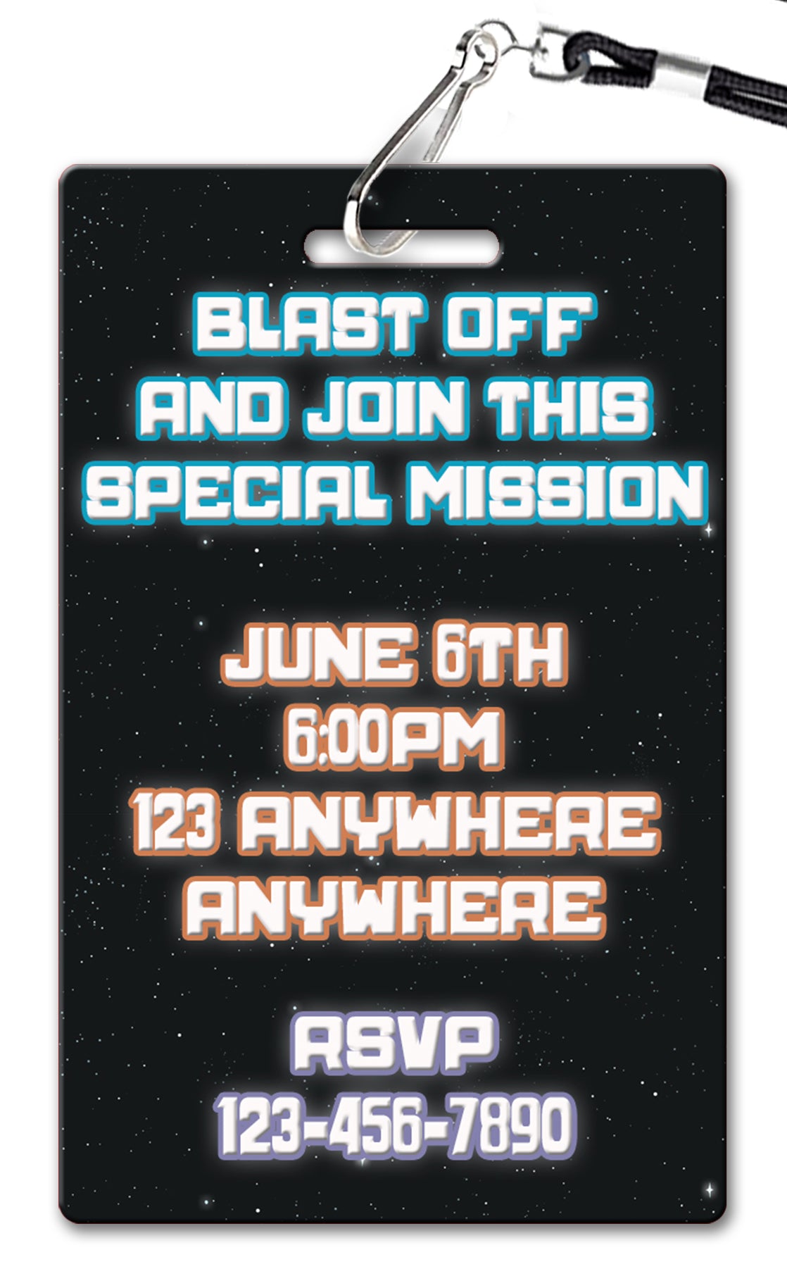 Outer Space Birthday Invitation