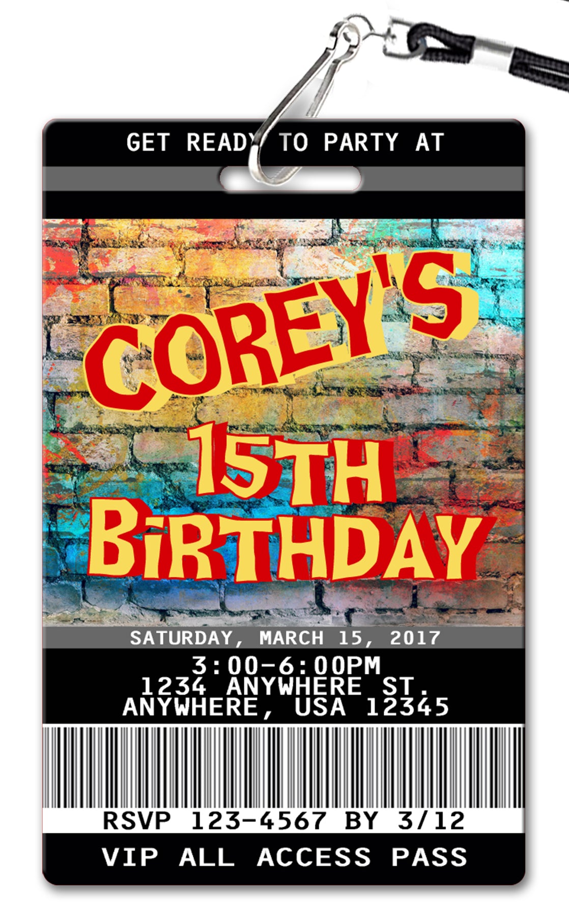 Graffiti-Birthday-Invitation