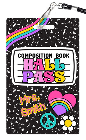 Composition Book with Flair Hall Passes (Set of 10)