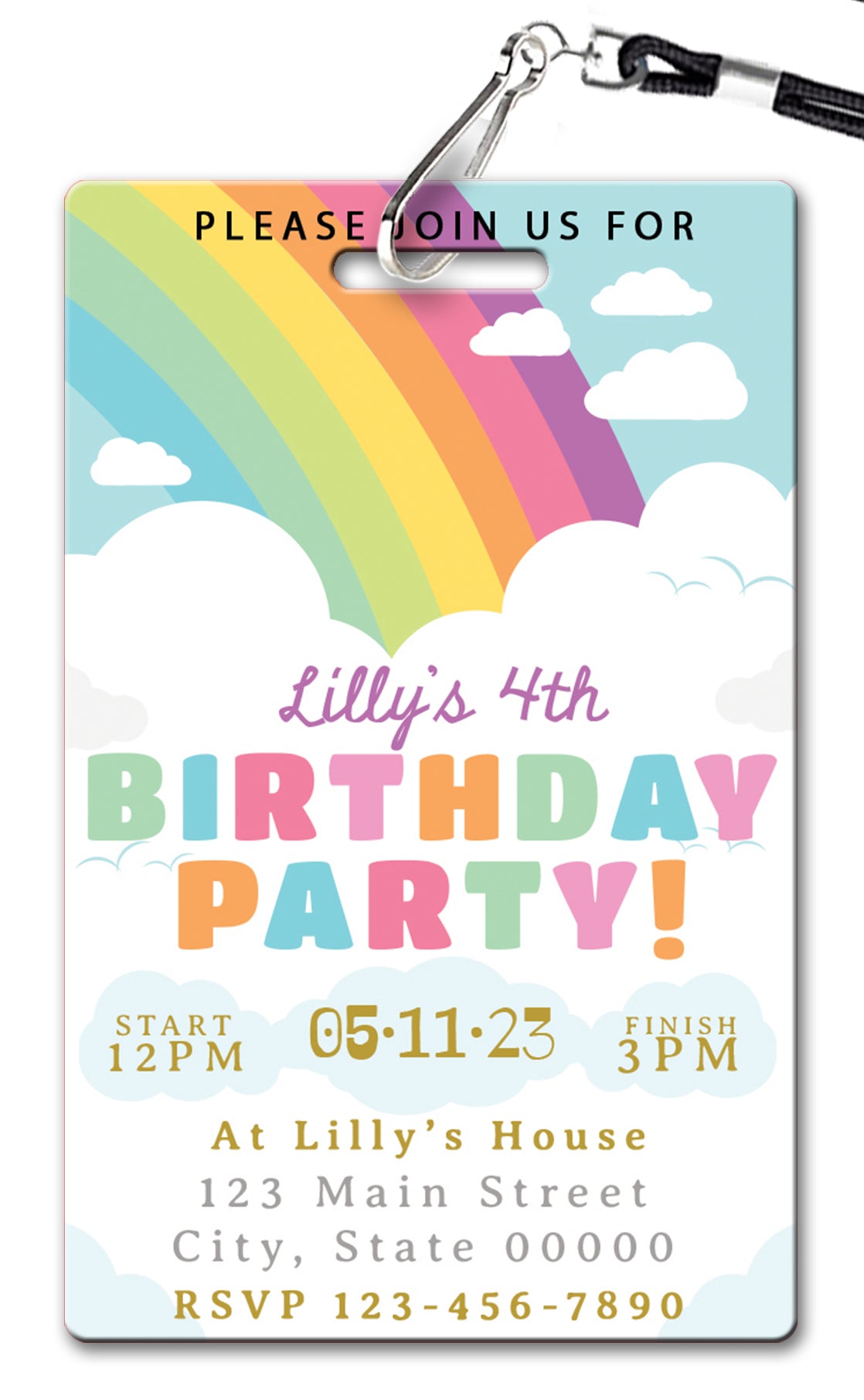 Rainbow Birthday Invitation