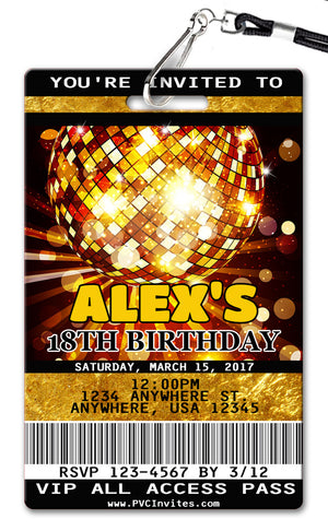 Disco Ball Birthday Invitation
