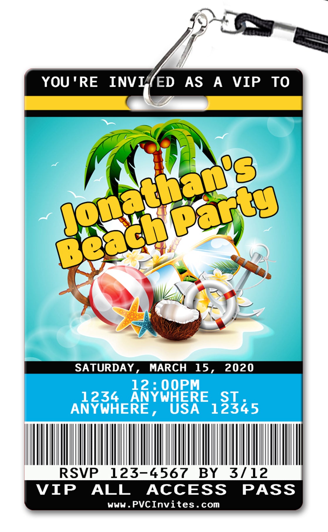 Beach Party Birthday Invitation